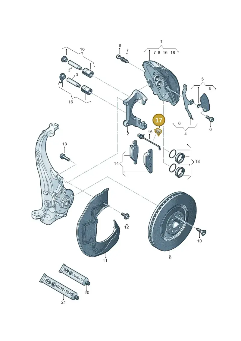 4G0611778 — Audi A7 Sportback (2014-2018) diagram 696615500, position 17