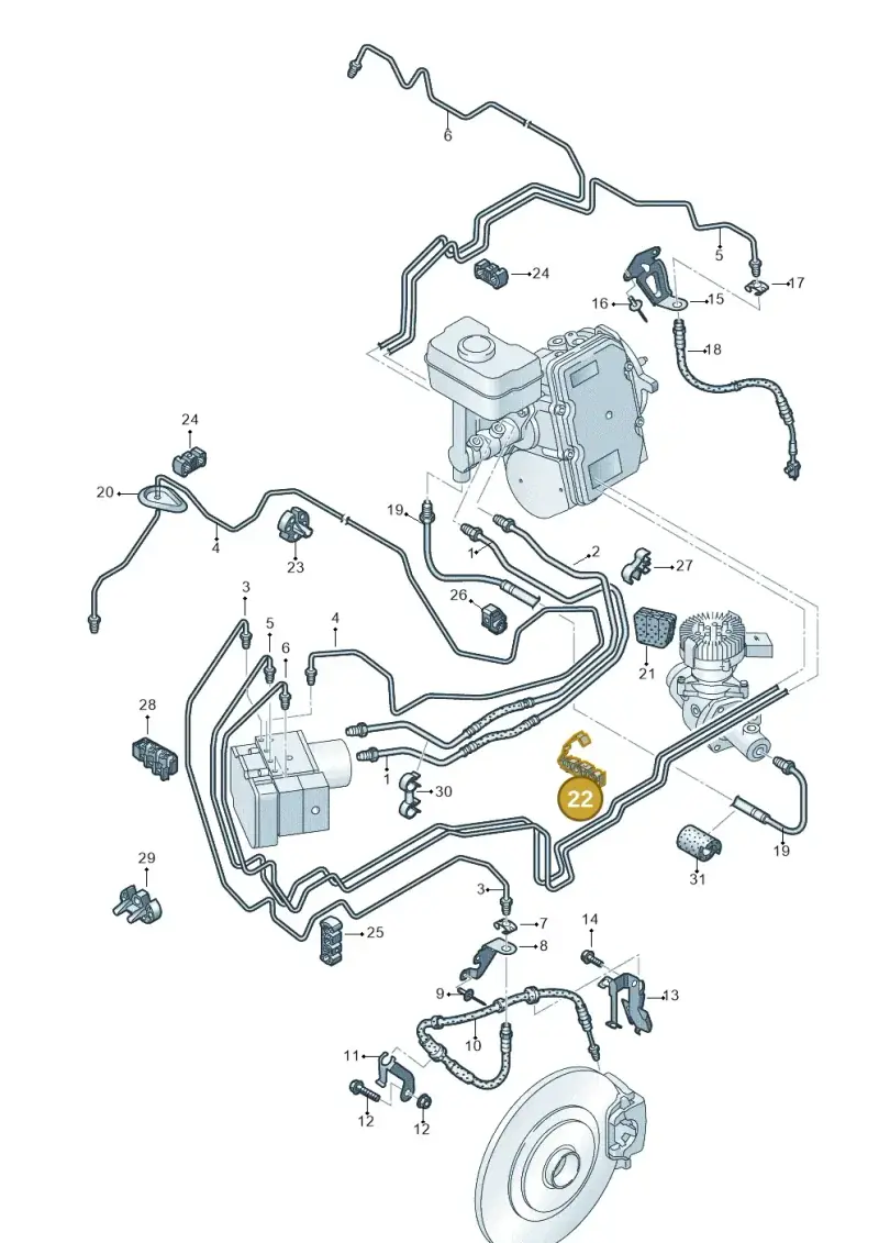 4G0611797 — Audi Q8 Quattro 3,0 (2018-) diagram 859611250, position 22
