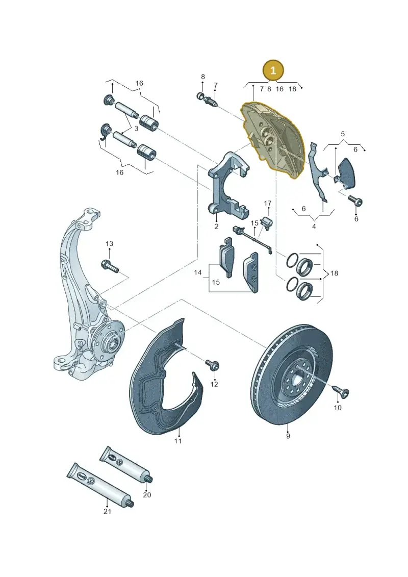 4G0615124B — Audi A6 1.8 (2015-2019) diagram 696615450, position 1