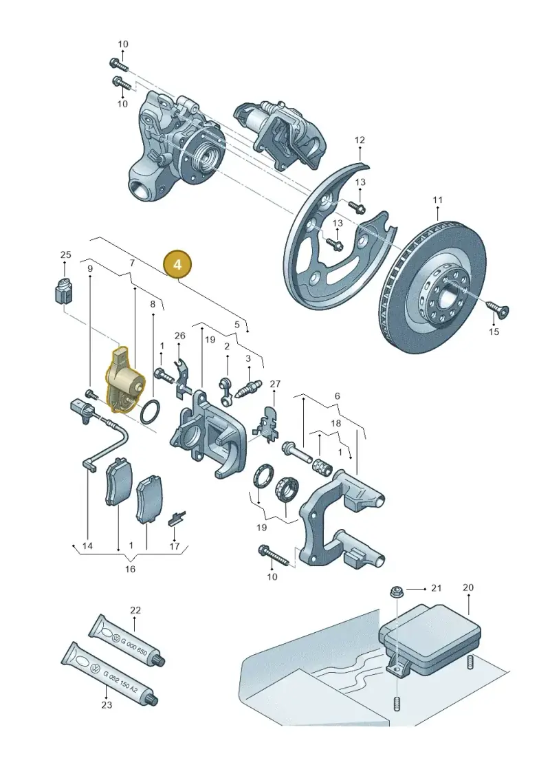 4G0615404F — Audi A7 Sportback (2014-2018) diagram 696615650, position 4