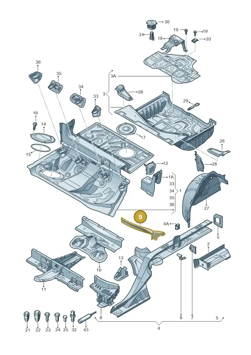 4G0803345TA — Audi RS7 Sportback (2013-2018) diagram 765803500, position 9
