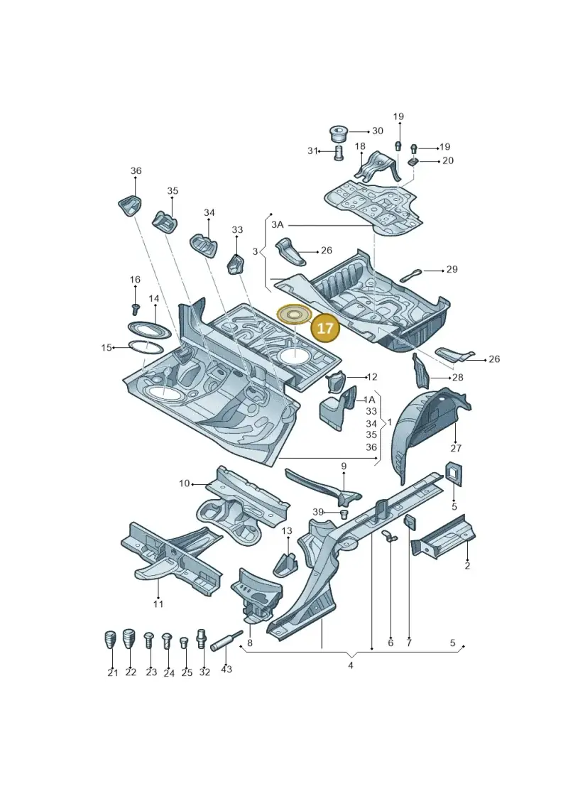 4G0803961B — Volkswagen Phideon (2016-2023) diagram 251803500, position 17