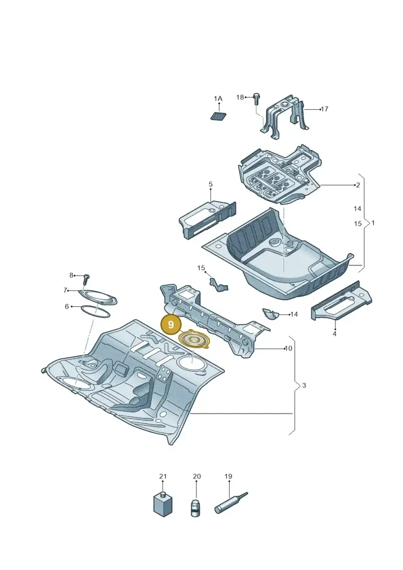 4G0803961B — Audi RS5 Cabrio (2012-2015) diagram 670803500, position 9