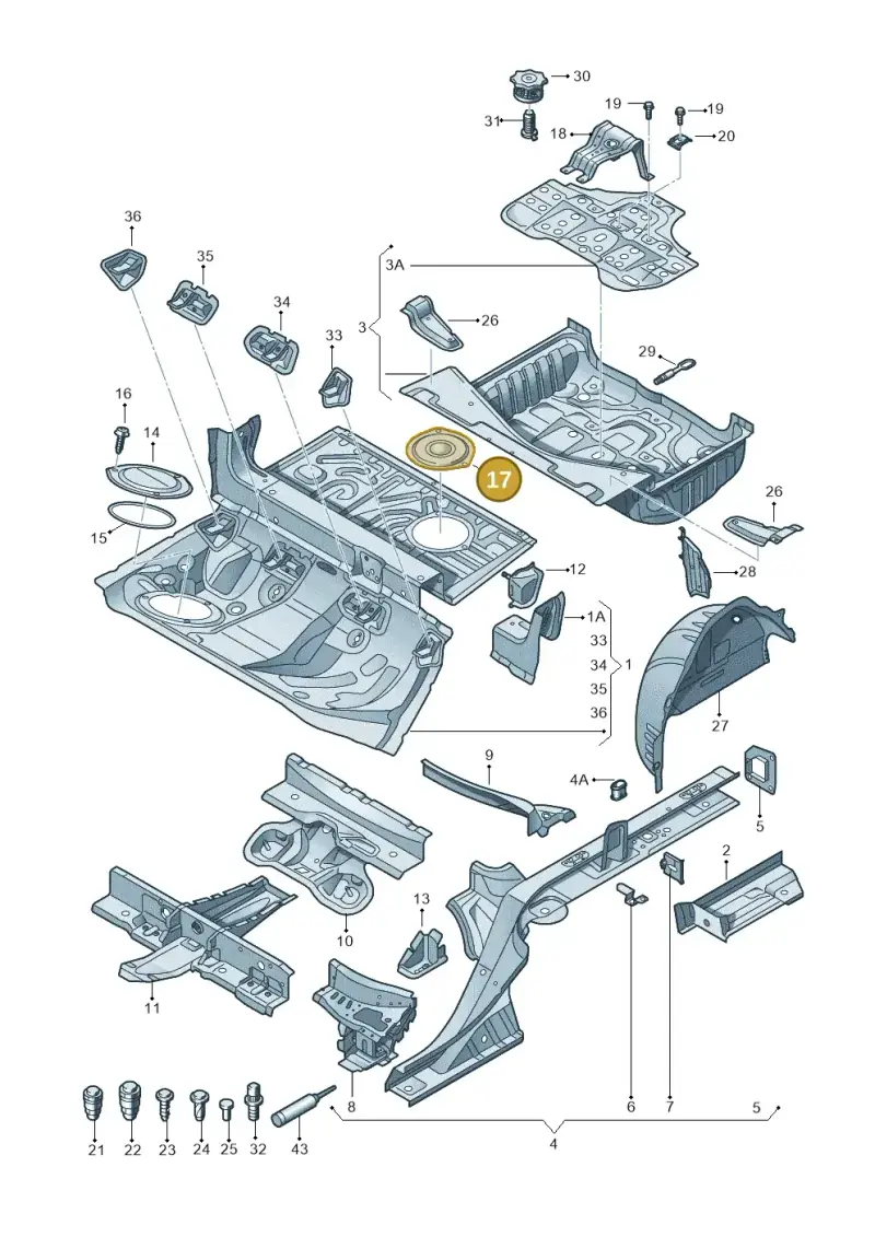 4G0803961B — Audi RS7 Sportback (2013-2018) diagram 765803500, position 17