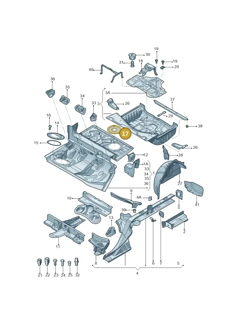 4G0803961B — Audi A6 1.8 (2015-2019) diagram 887803060, position 17