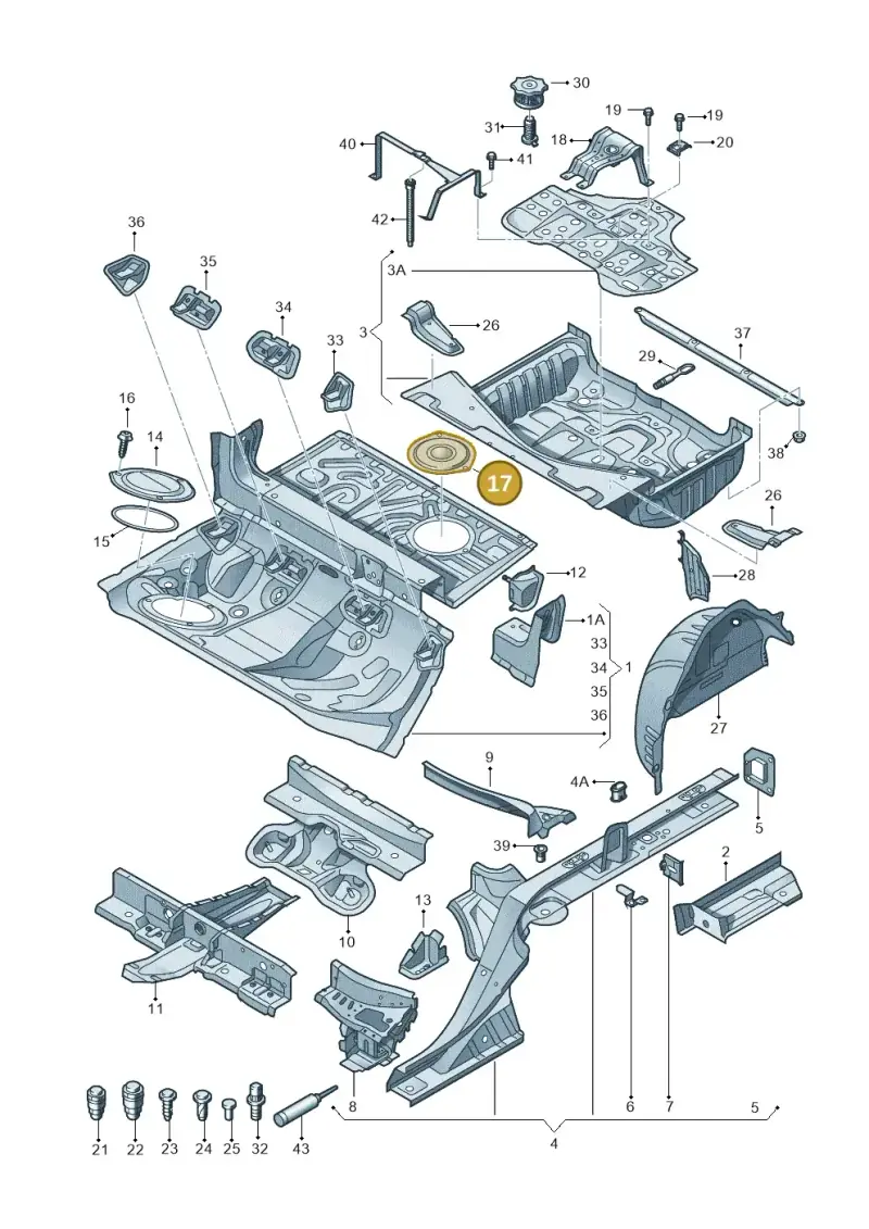 4G0803961B — Audi A7 Sportback (2014-2018) diagram 711803500, position 17