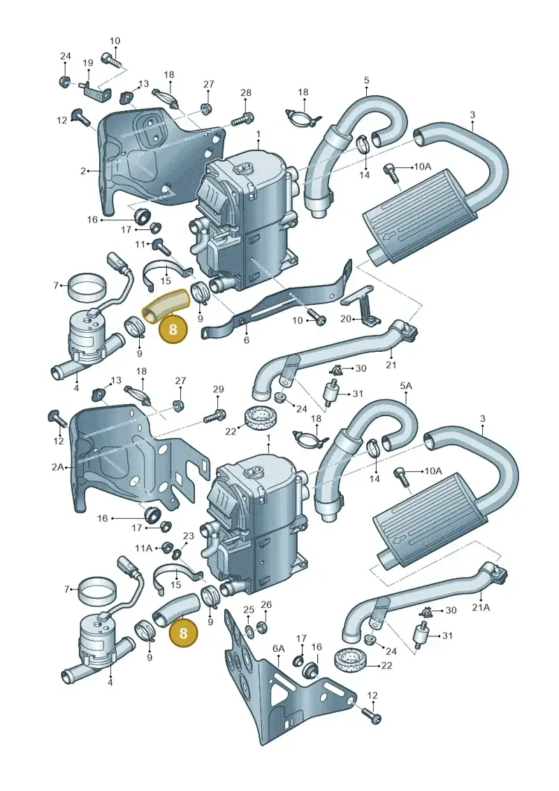 4G0819674 — Audi A6 Av. qu. 3.0 (2012-2018) diagram 620819160, position 8