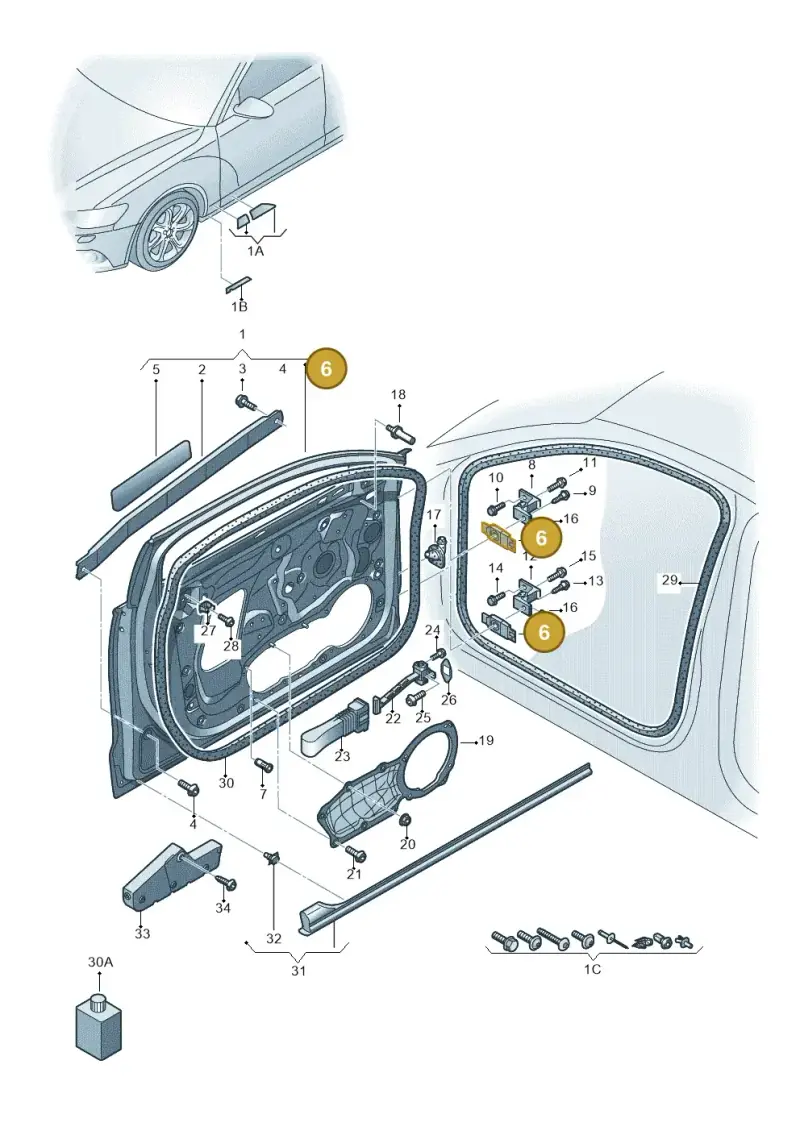 4G0831135A — Audi A6 (2014-2018) diagram 717831100, position 6