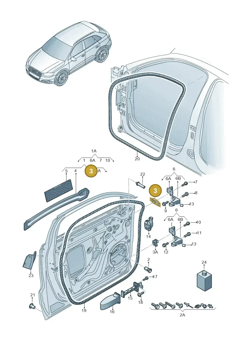 4G0831135A — Audi Q3 1.4 (2012-2016) diagram 728831100, position 3