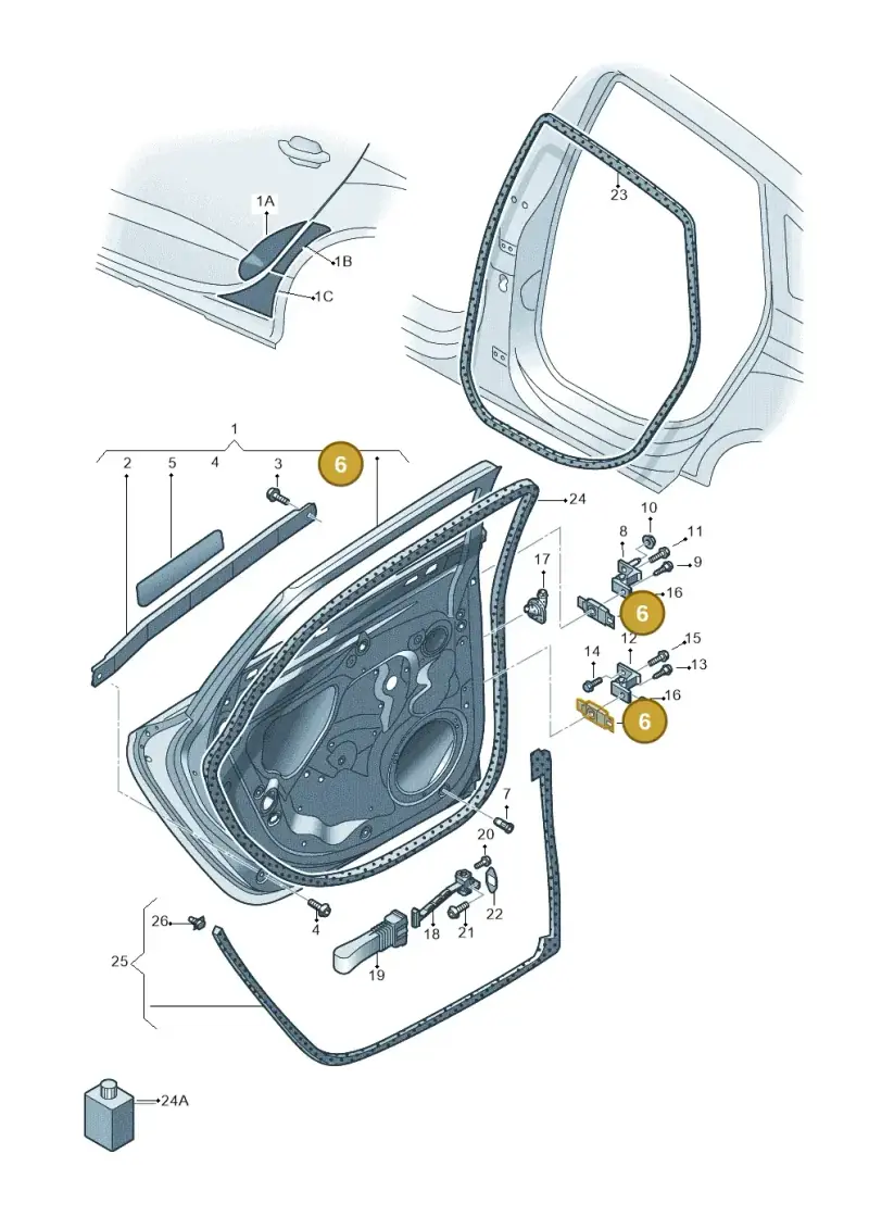 4G0831135A — Audi RS6 Avant (2013-2018) diagram 758833100, position 6