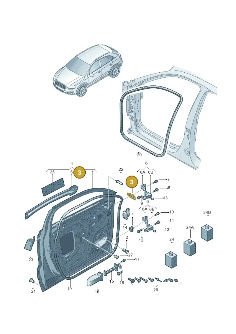 4G0831135A — Audi Q3 quattro 2.0 (2016-2019) diagram 895831010, position 3