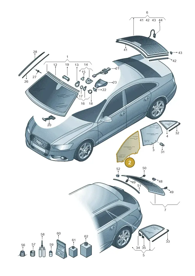 4G0845201 — Audi A6 Avant (2012-2018) diagram 717845000, position 2