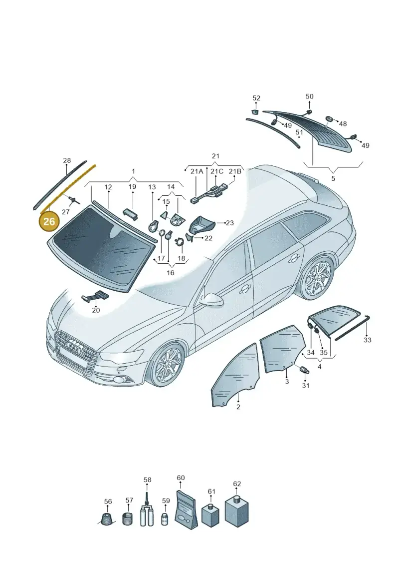 4G0845453A — Audi RS6 Avant (2013-2018) diagram 758845000, position 26