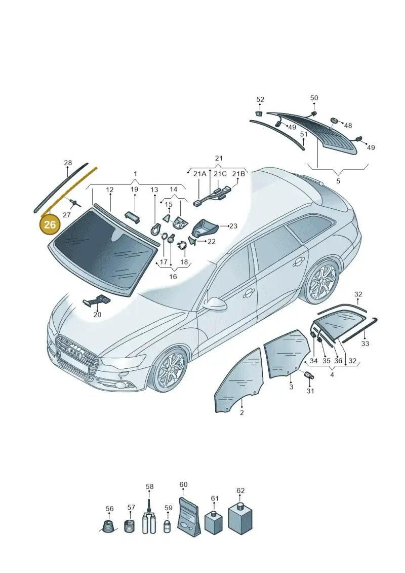 4G0845453A — Audi RS6 Avant (2013-2018) diagram 758845100, position 26