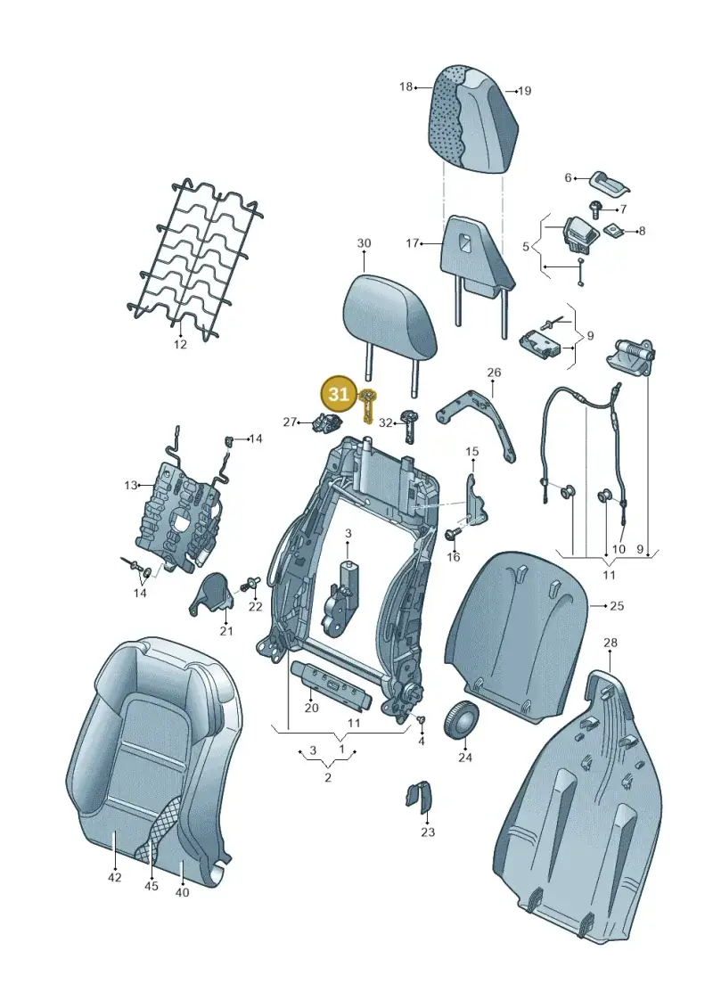 4G0881920 — Audi A3 Sportback (2016-2020) diagram 745881500, position 31