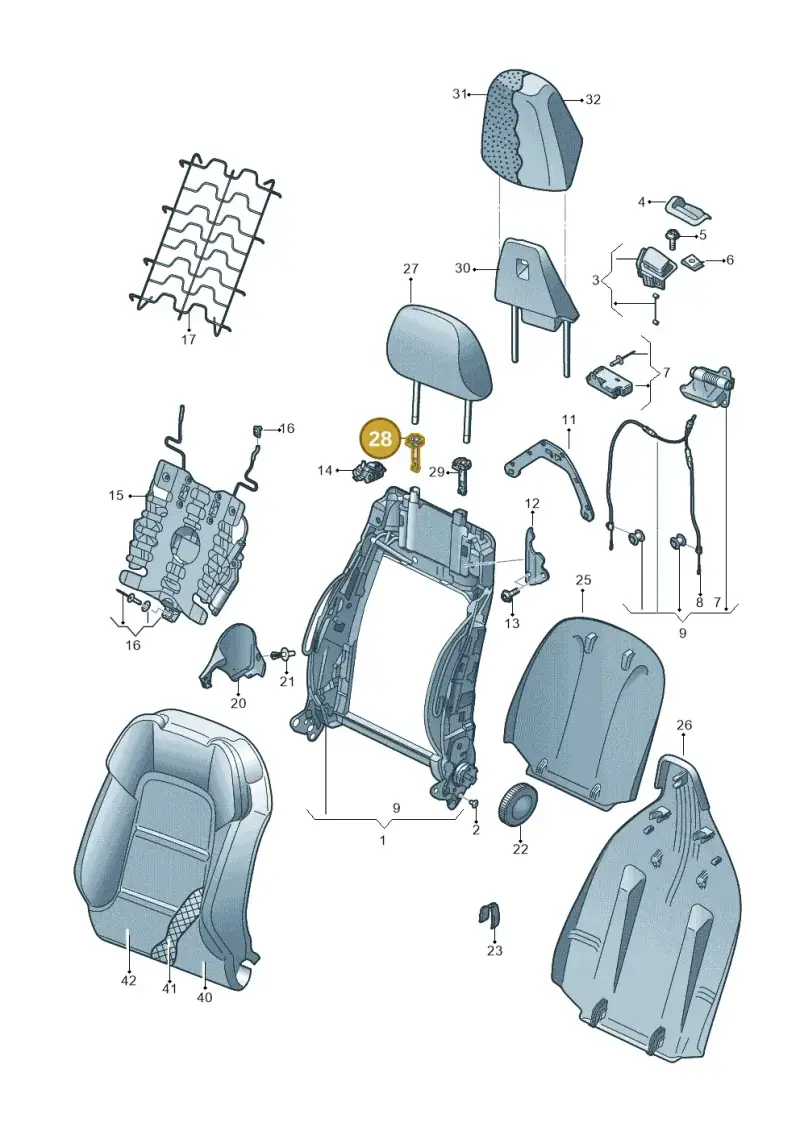 4G0881920 — Audi A3 Cab. 1.4 (2013-2016) diagram 778881500, position 28