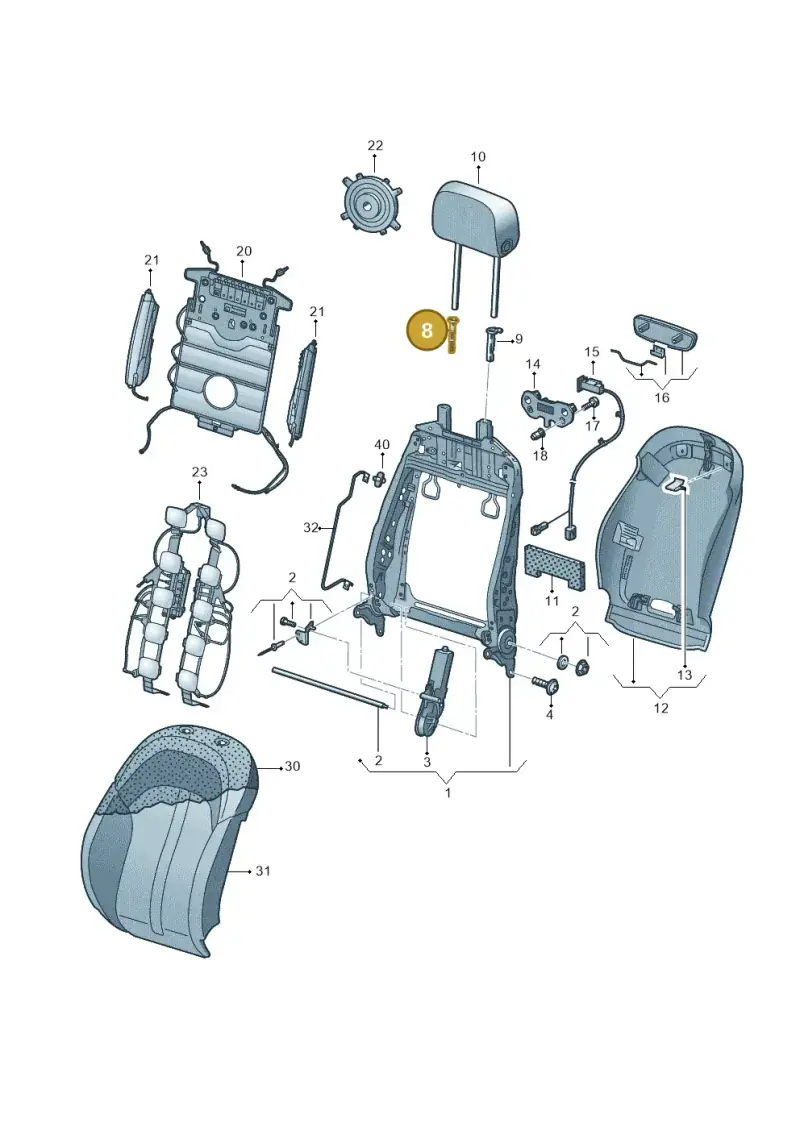 4G0881920 — Audi A7 Sportback (2014-2018) diagram 788881550, position 8