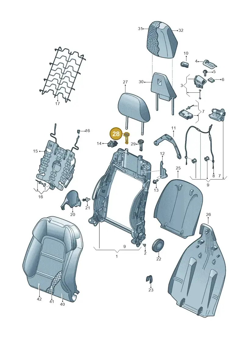 4G0881920 — Audi A3 Cabriolet (2016-2020) diagram 891881500, position 28