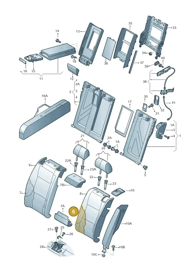 4G0885775J — Audi A7 Sportback (2014-2018) diagram 758885700, position 6