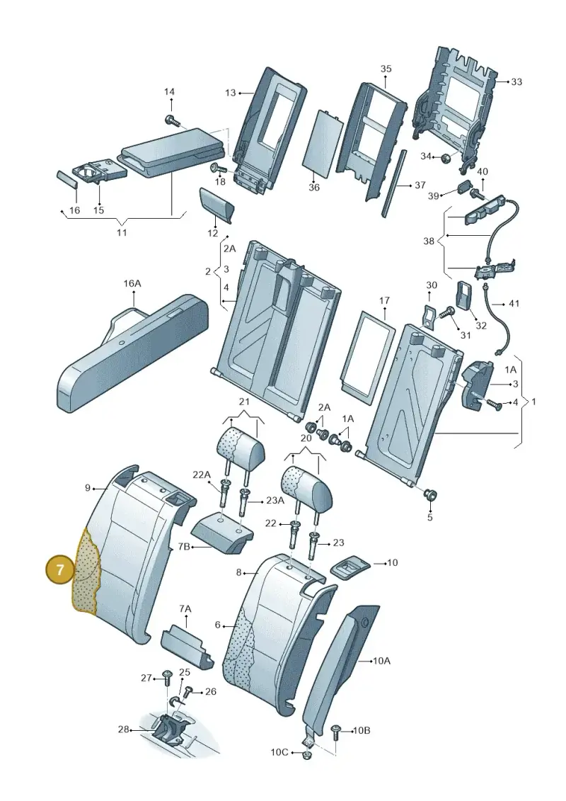 4G0885776D — Audi A7 Sportback (2014-2018) diagram 758885700, position 7