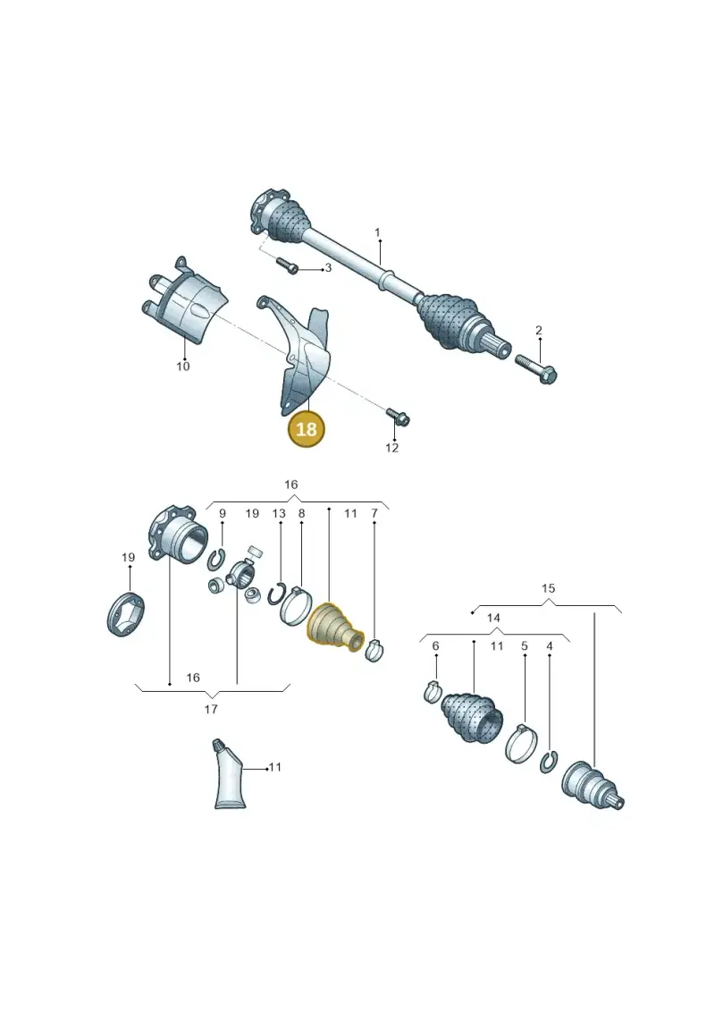 4G0903445 — Audi A4L 2.0 (2008-2012) diagram 251407200, position 18