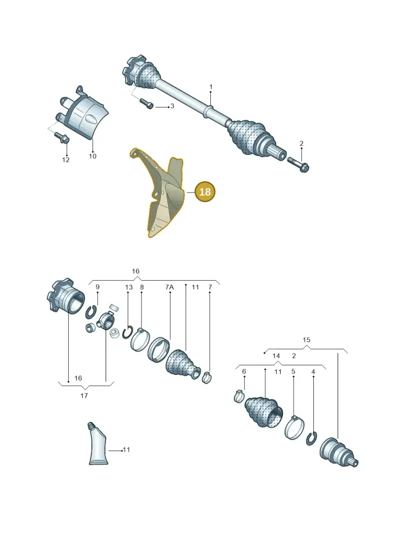 4G0903445 — Audi A6 1.8 (2015-2019) diagram 887407020, position 18