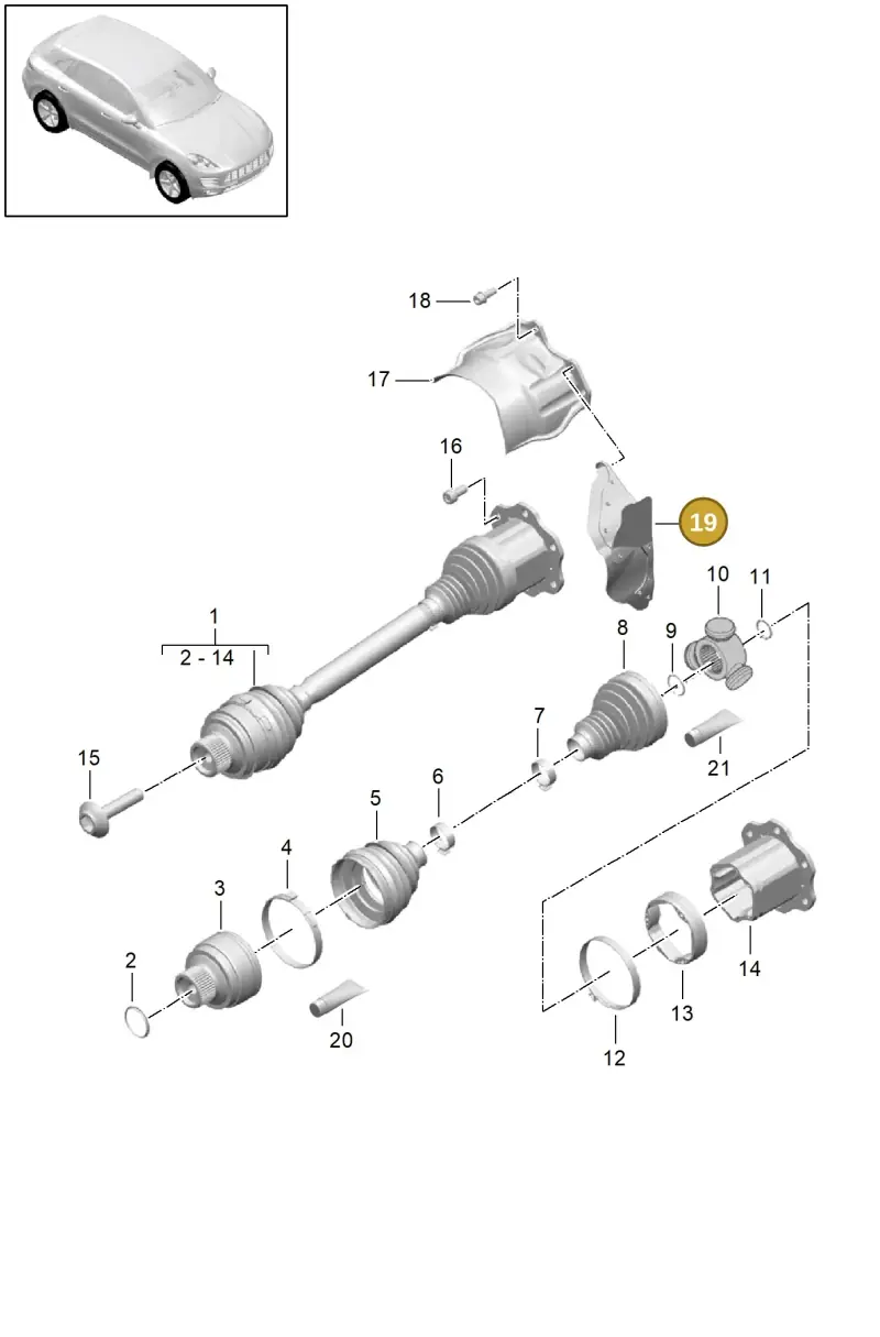 4G0903445 — Porsche Macan (2013-2018) diagram p44401025, position 19