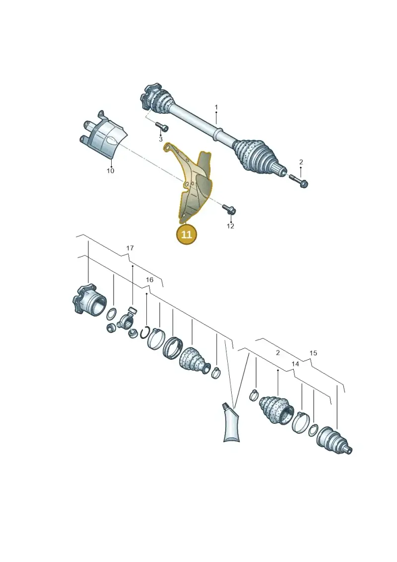 4G0903445 — Audi A7 Sportback (2014-2018) diagram 788407300, position 11
