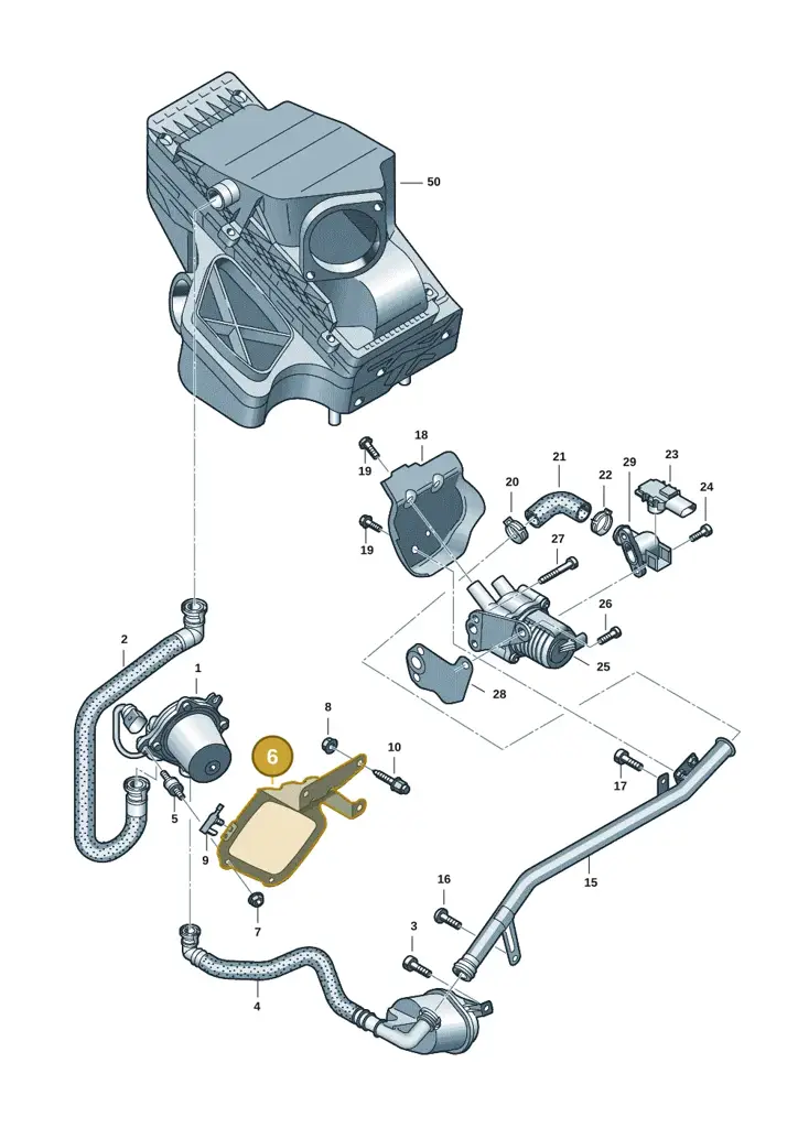 4G0906617G — Audi A6 2.0 tdi (2010-2015) diagram 717131251, position 6