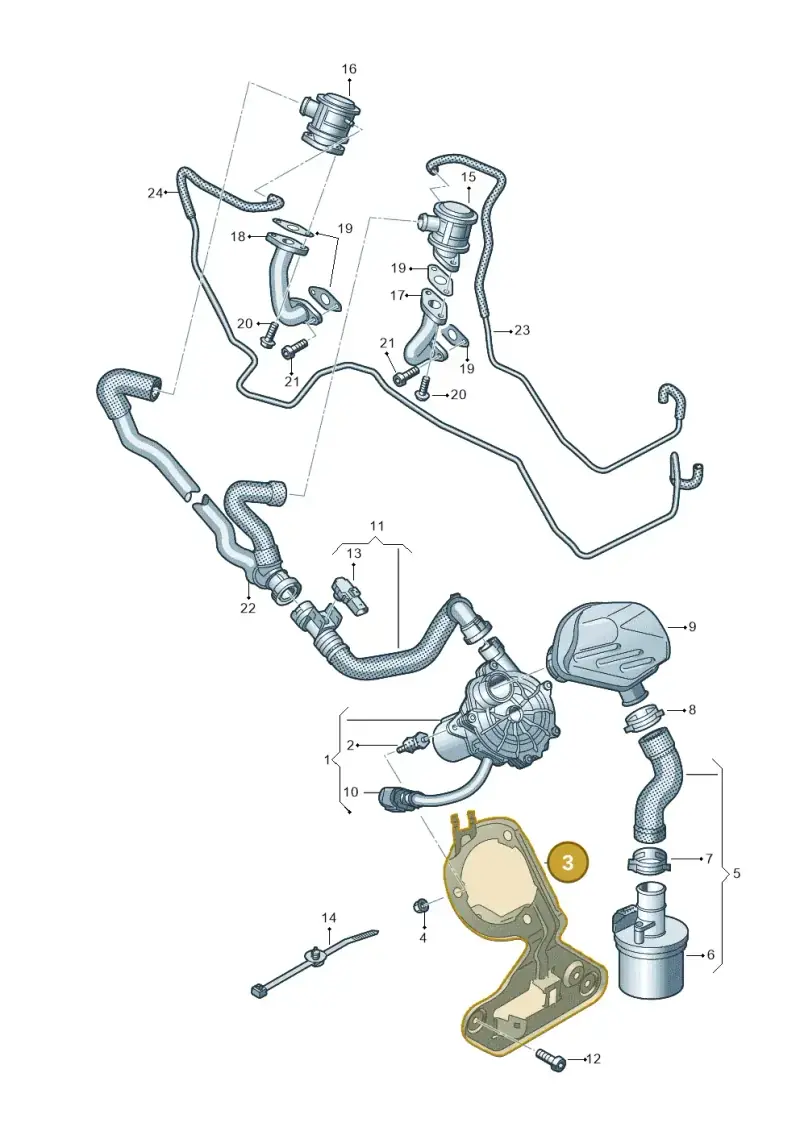4G0906617H — Audi A7 Sportback (2014-2018) diagram 711131400, position 3