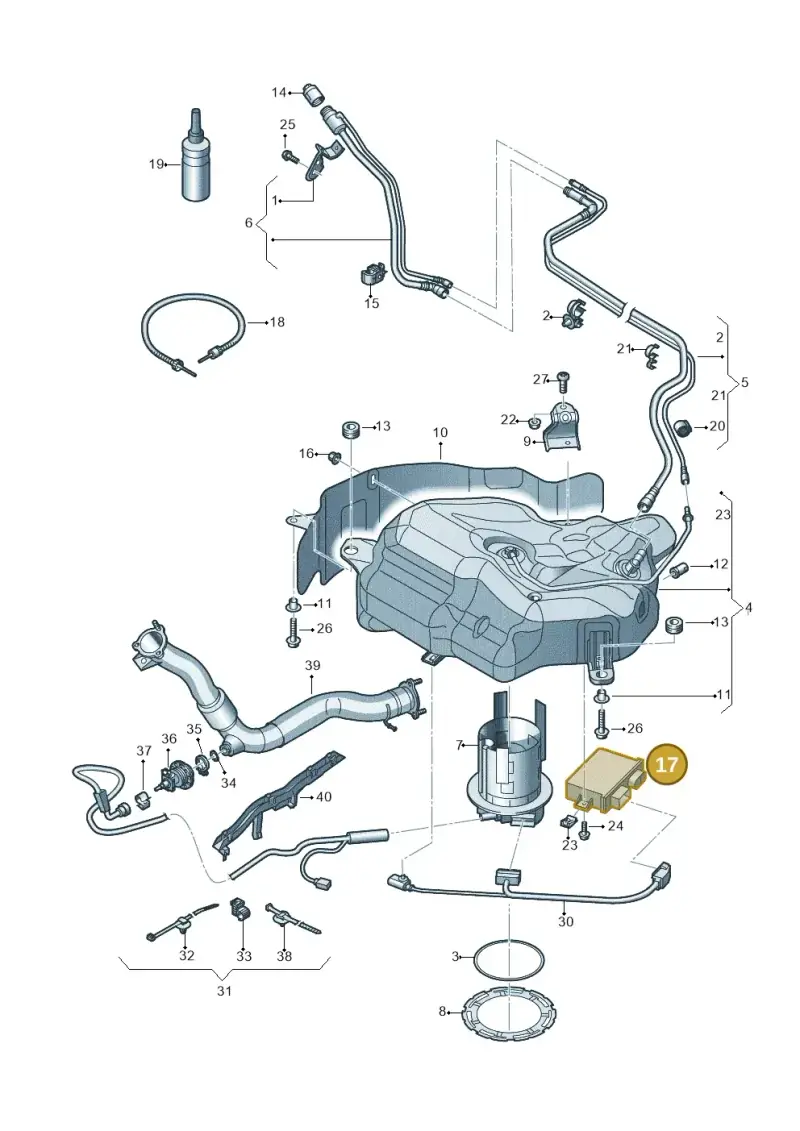 4G0907355G — Audi A7 Sportback (2010-2015) diagram 711201300, position 17
