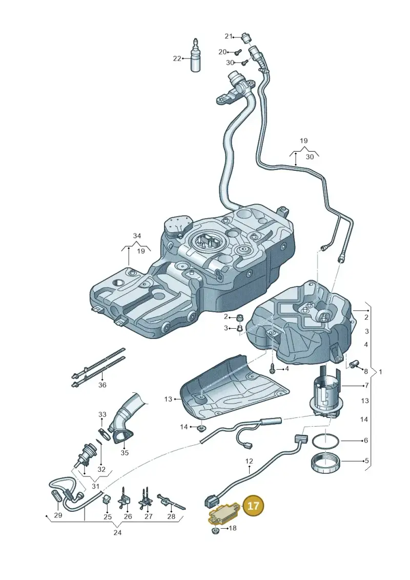 4G0907355G — Audi Q5 qu. 2.0 TDI (2012-2017) diagram 751201150, position 17