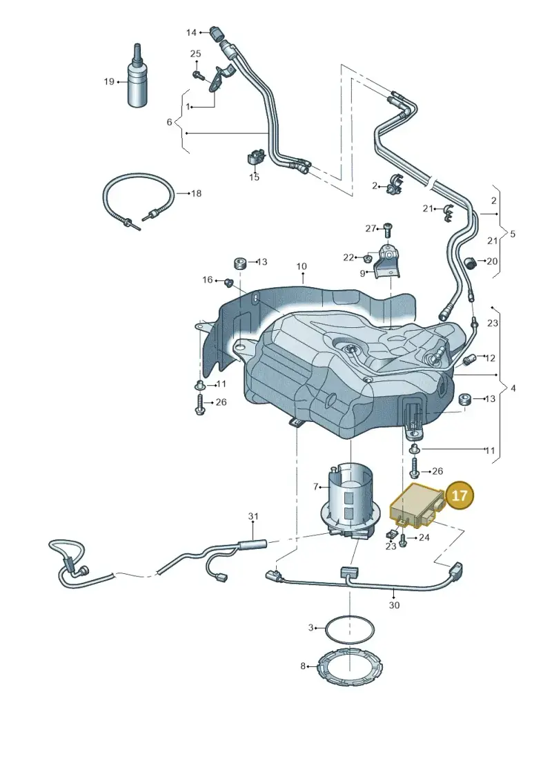 4G0907355G — Audi A7 Sportback (2014-2018) diagram 798201300, position 17