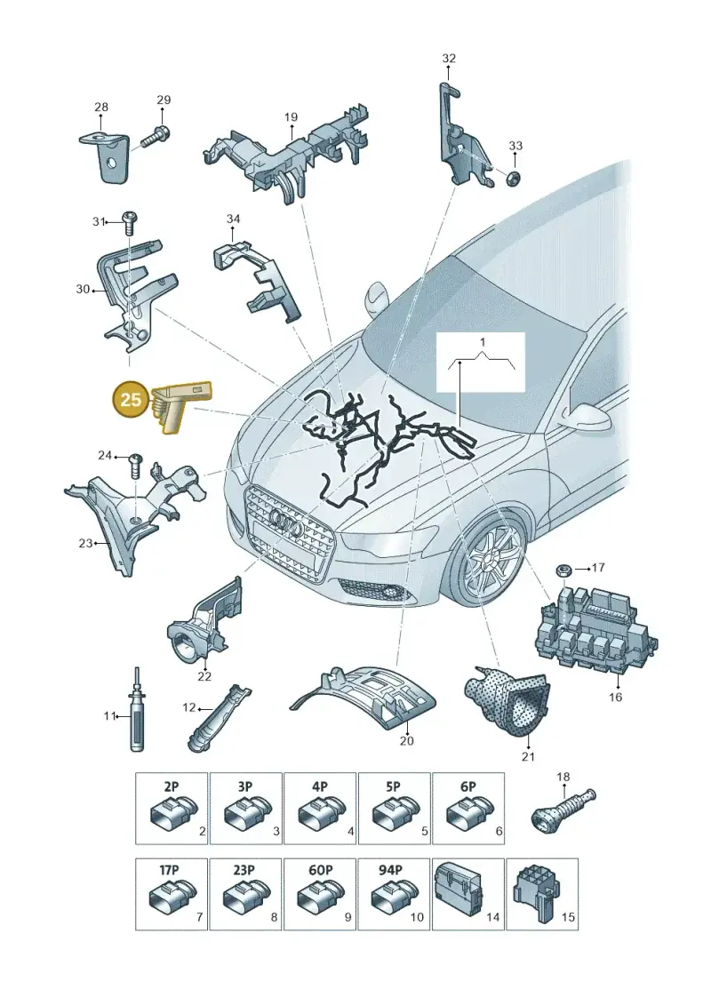4G0971457C — Audi A6 2.0 tdi (2010-2015) diagram 717971060, position 25