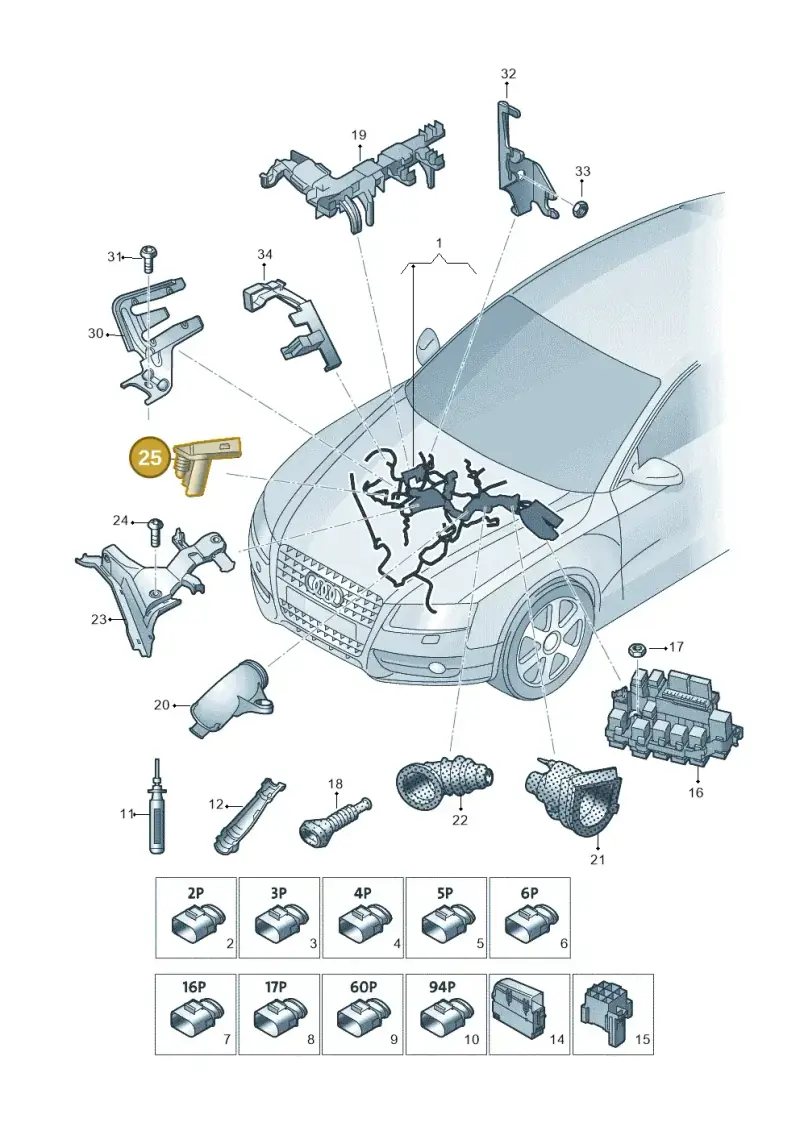 4G0971457C — Audi Q5 qu. 2.0 TDI (2012-2017) diagram 736971100, position 25