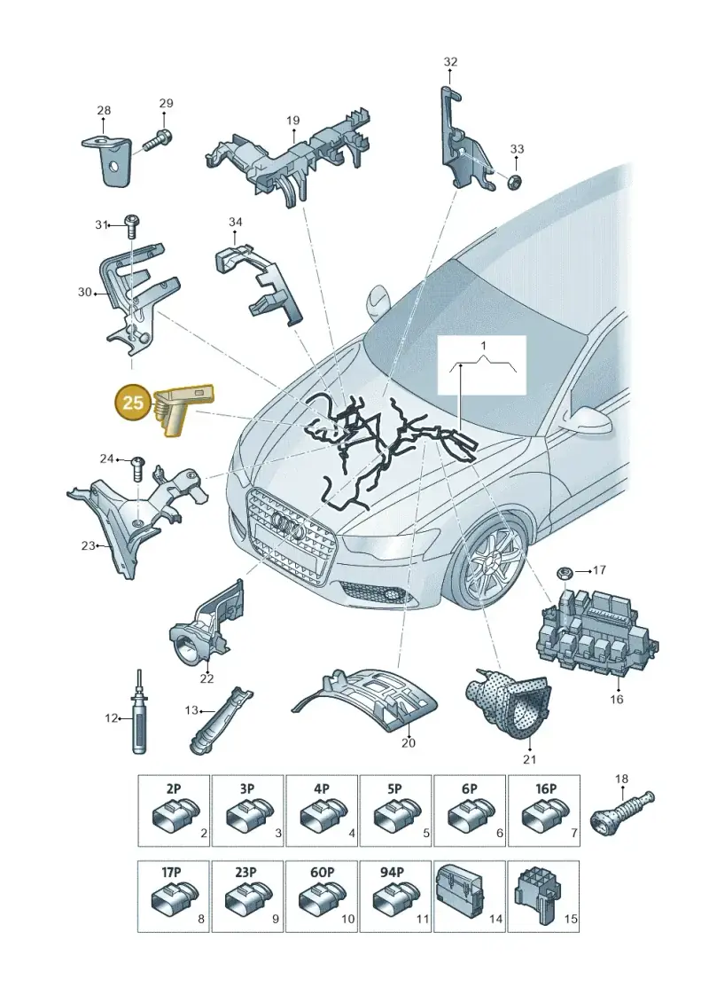 4G0971457C — Audi A6 qu. 3.0 tdi (2014-2018) diagram 798971350, position 25