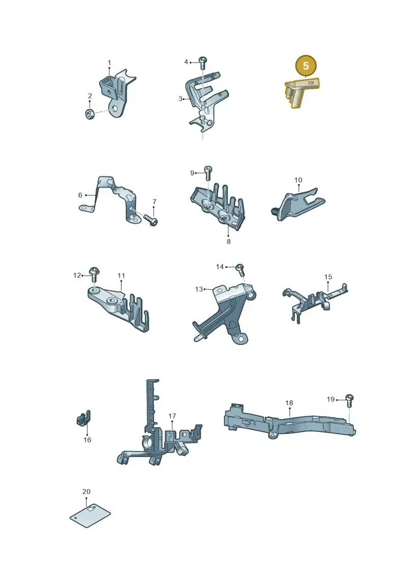 4G0971457C — Audi A5 Sportback (2016-2020) diagram 849971010, position 5