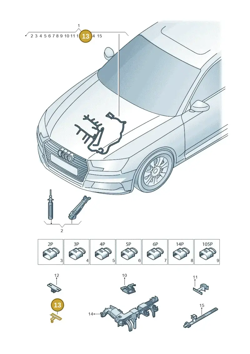4G0971457C — Audi A5 Cabrio 2.0 (2016-2018) diagram 849971370, position 13
