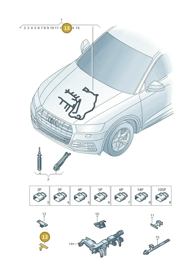 4G0971457C — Audi Q5 (2016-2020) diagram 896971300, position 13