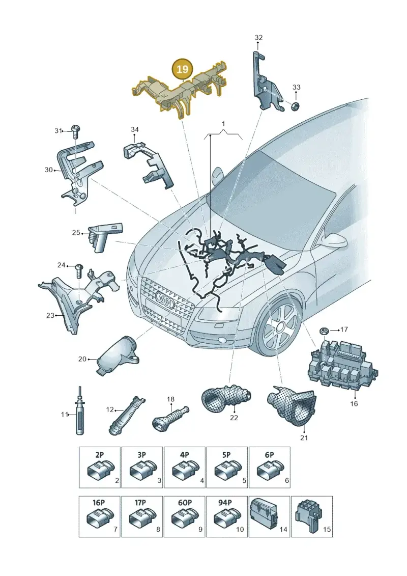 4G0971824BD — Audi Q5 qu. 2.0 TDI (2012-2017) diagram 736971100, position 19