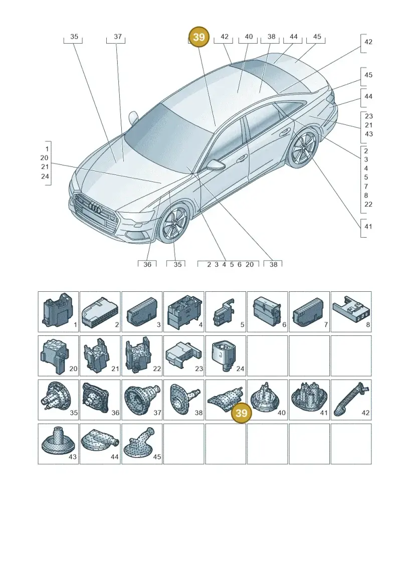 4G0971841 — Audi A6 2.0 (2018-) diagram 430971810, position 39