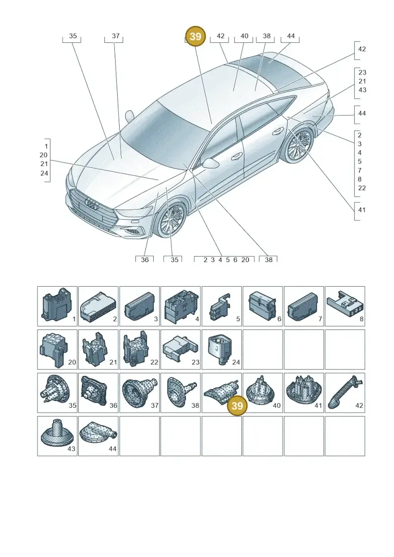 4G0971841 — Audi RS7 Sportback (2019-) diagram 435971810, position 39