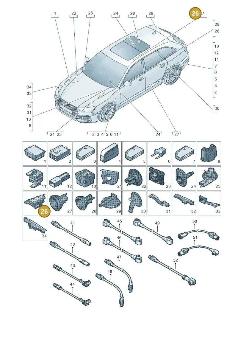 4G0971841 — Audi RS4 Avant (2017-) diagram 438971810, position 26