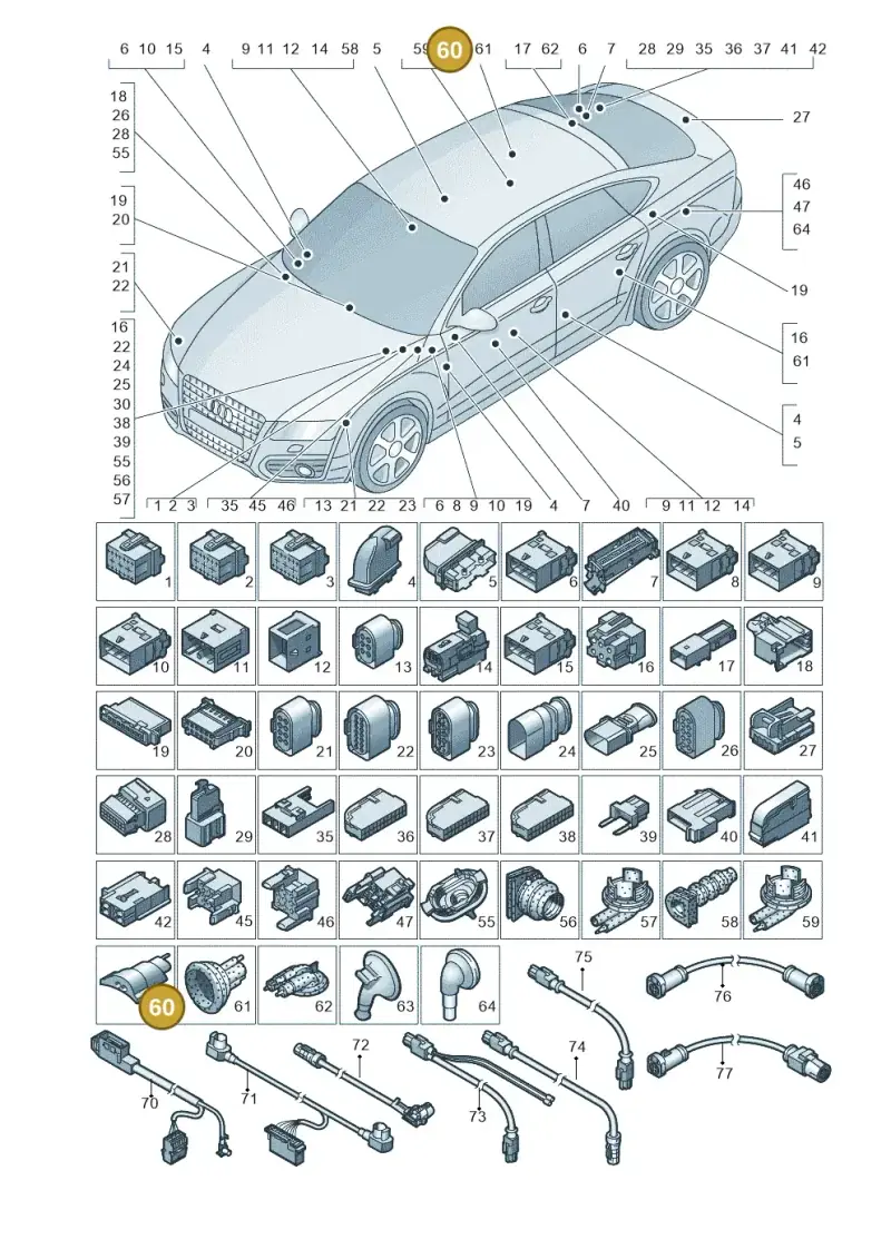 4G0971841 — Audi A7 Sportback (2014-2018) diagram 788971790, position 60