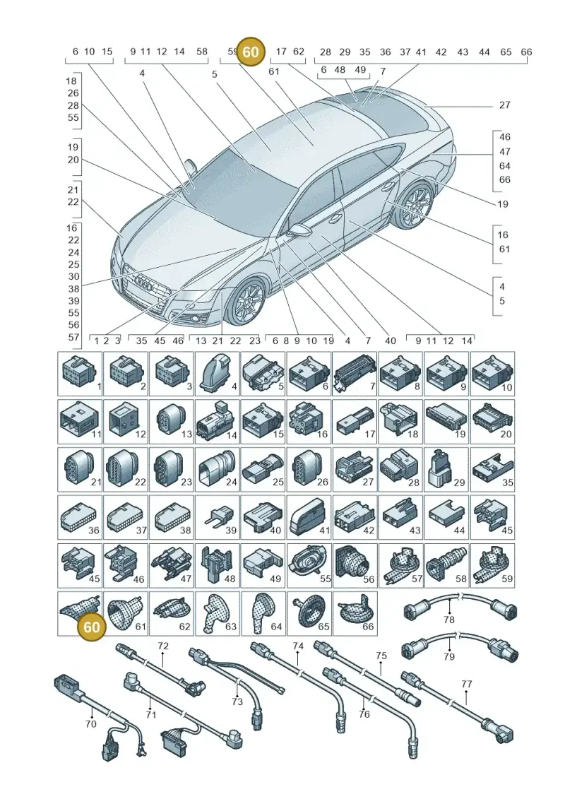 4G0971841 — Audi A6 qu. 3.0 tdi (2014-2018) diagram 798971790, position 60