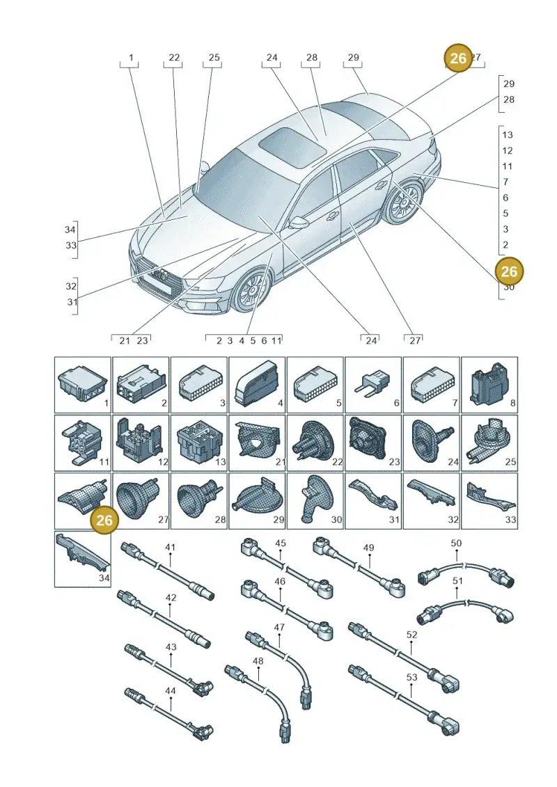 4G0971841 — Audi A4 2.0 (2015-2019) diagram 849971780, position 26