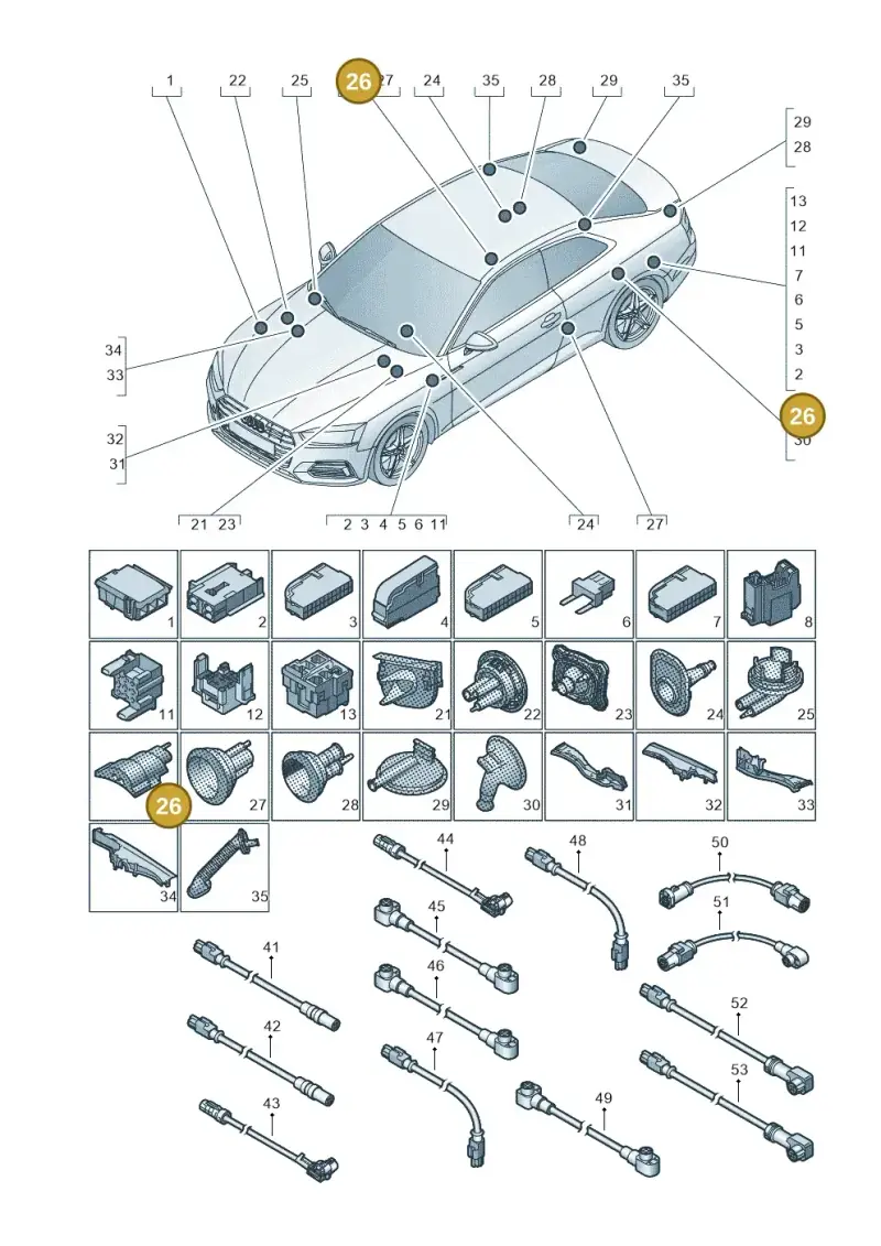4G0971841 — Audi RS5 Sportback (2017-) diagram 897971780, position 26