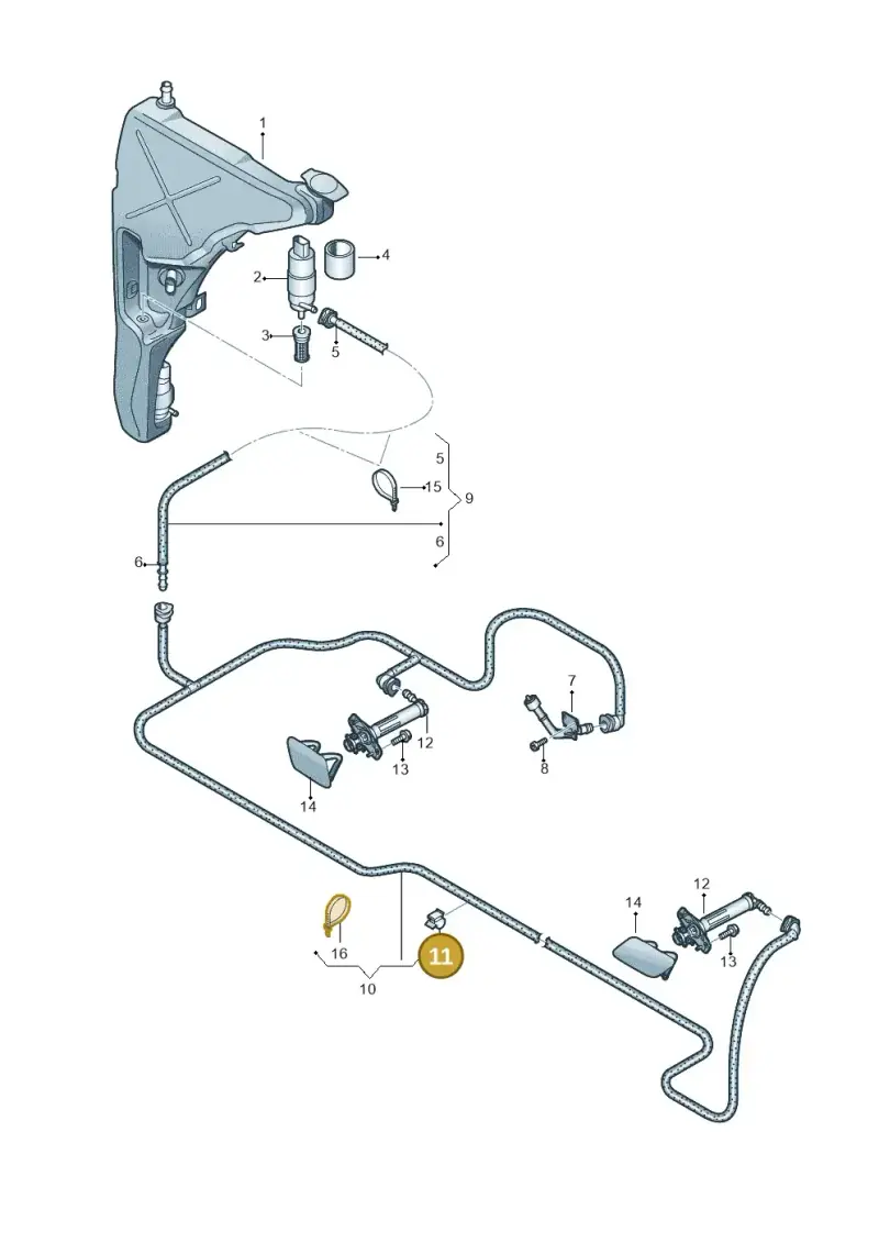 4G0971842 — Audi A7 Sportback (2014-2018) diagram 788955300, position 11