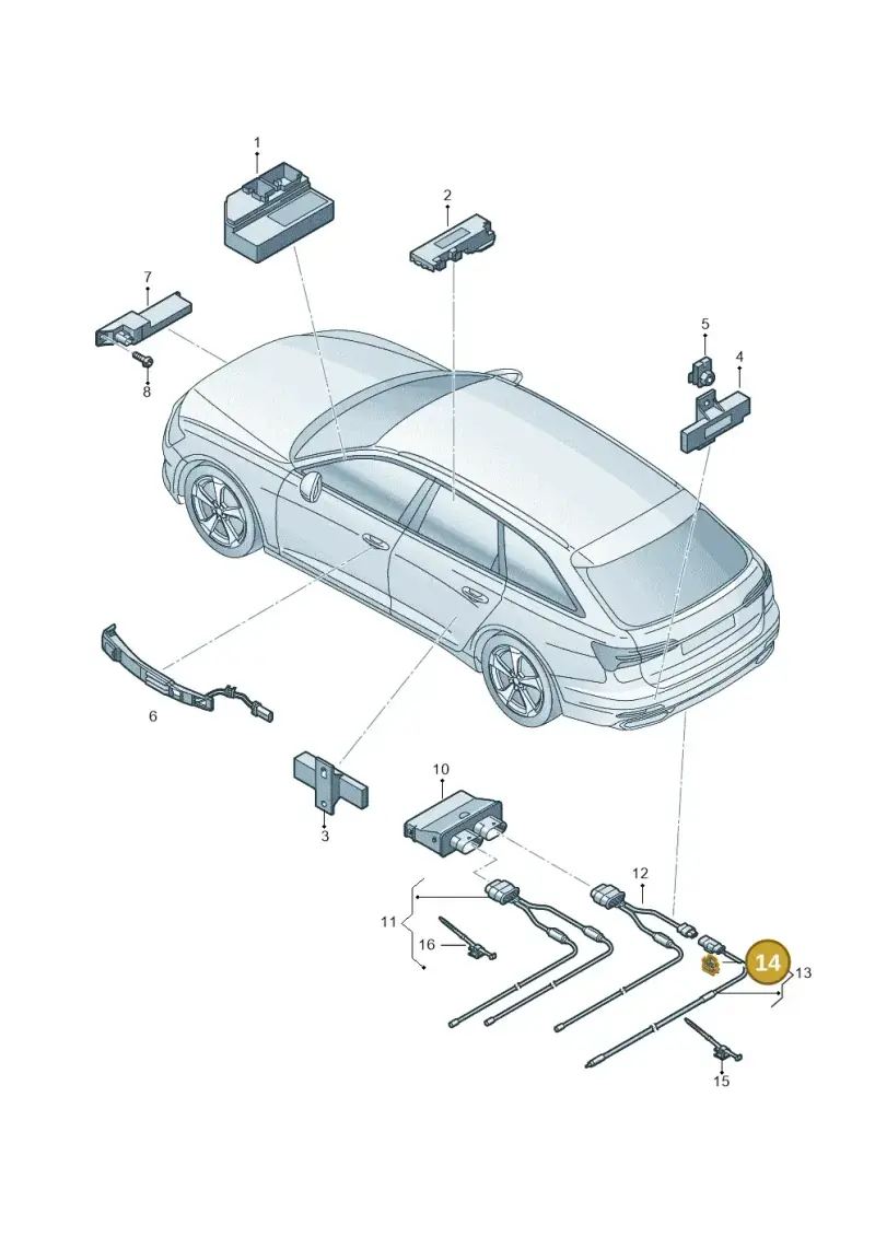 4G0971848C — Audi RS6 Avant (2019-) diagram 430909010, position 14