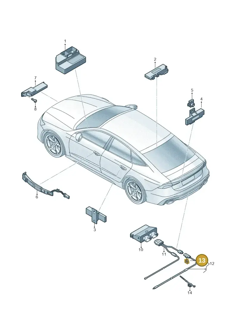 4G0971848C — Audi RS7 Sportback (2019-) diagram 538909100, position 13